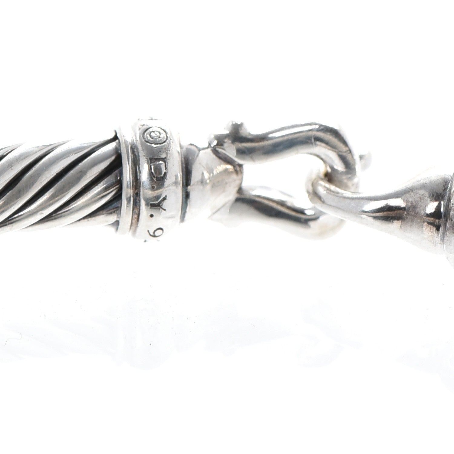 David Yurman Sterling Silver Diamond 5mm Cable Buckle Bracelet 5 of 6