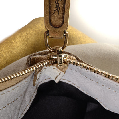 Saint Laurent Suede Medium Degrade Downtown Bag White Gold 10 of 10