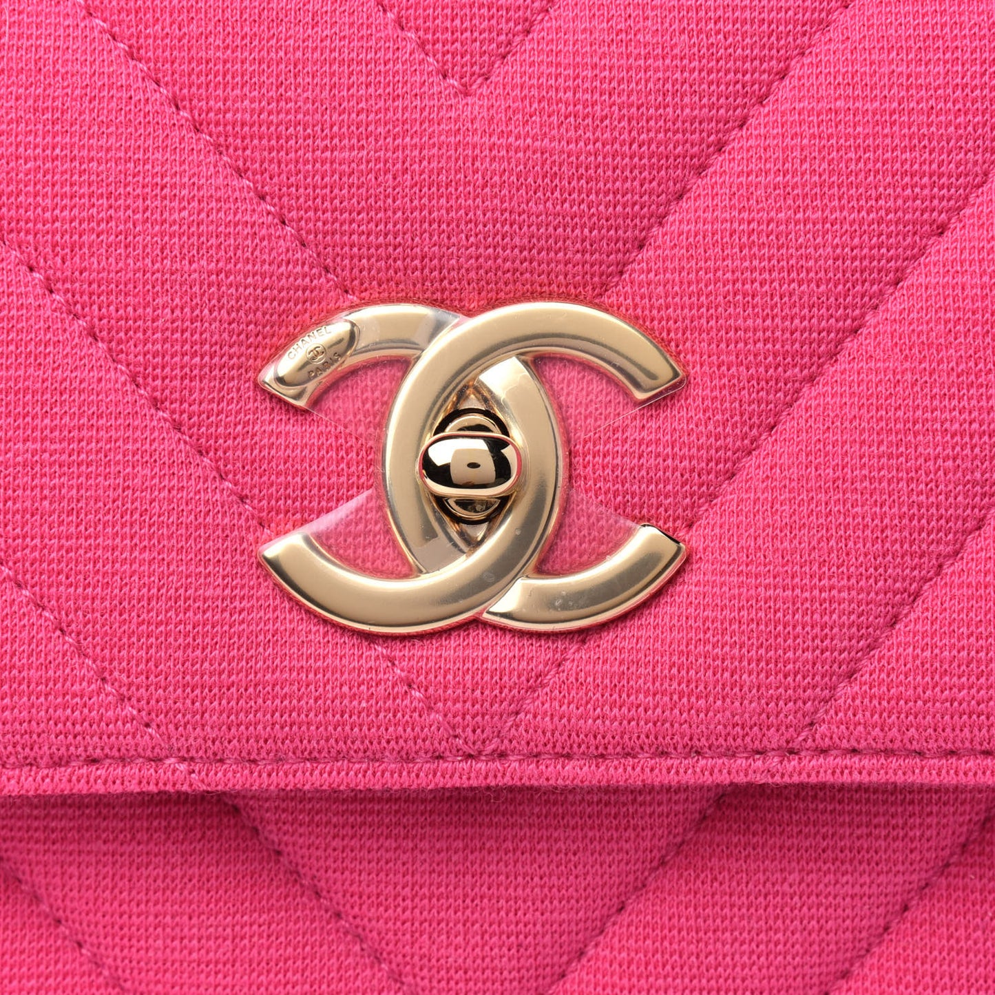 Jersey Chevron Quilted Small Trendy CC Dual Handle Flap Bag Pink