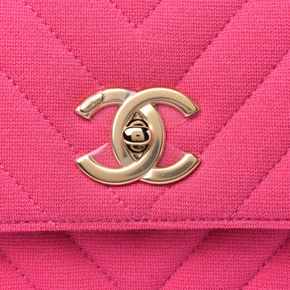 Chanel Jersey Chevron Quilted Small Trendy CC Dual Handle Flap Bag Pink 5 of 5