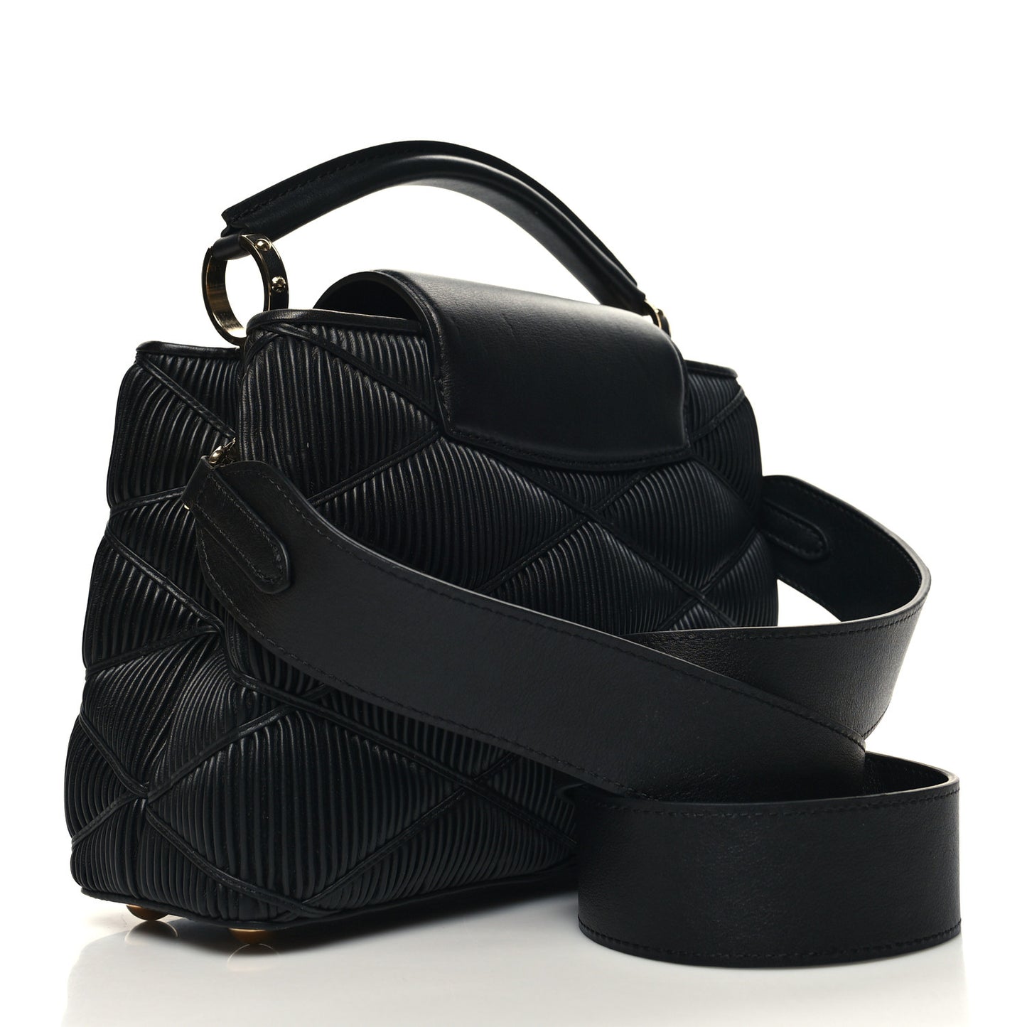 Calfskin Pleated Capucines BB Black