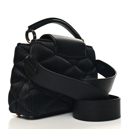 Louis Vuitton Calfskin Pleated Capucines BB Black 3 of 9