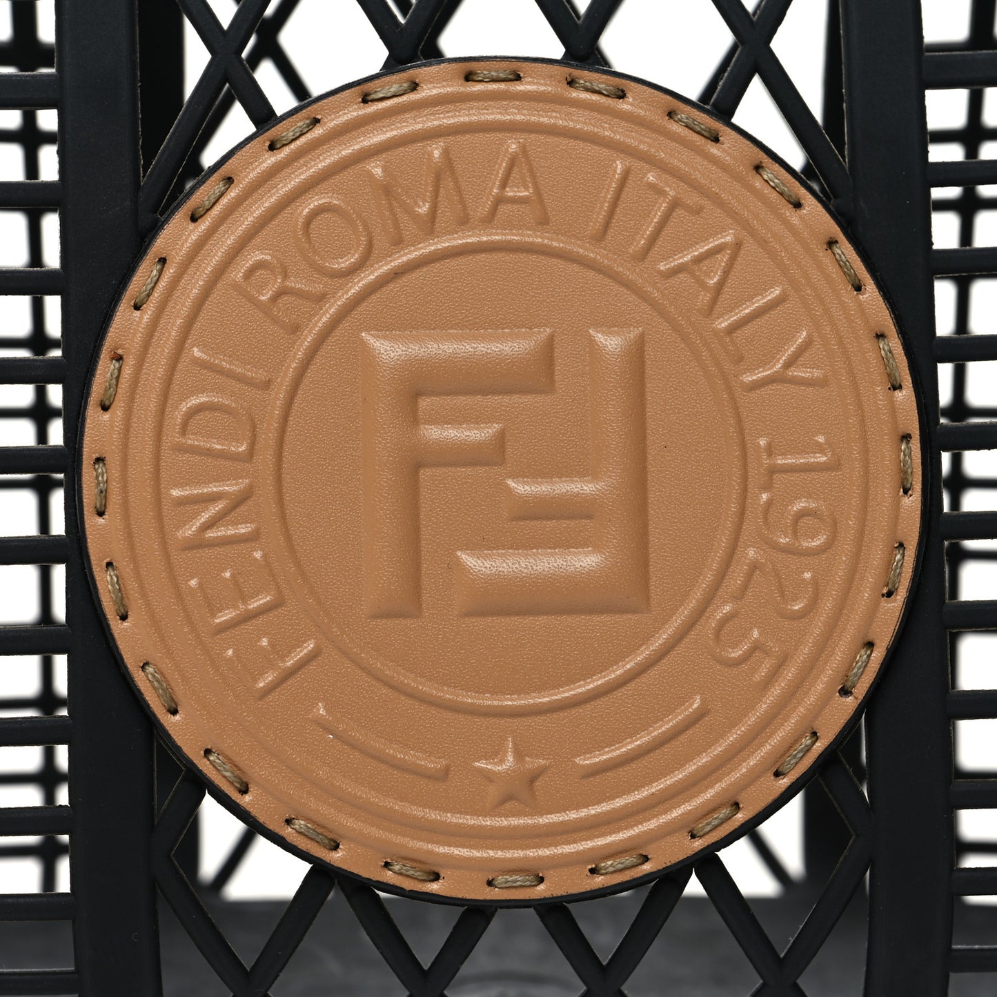 Recycled Plastic Vitello Liberty Matte Small Fendi Basket Black Miele Scuro