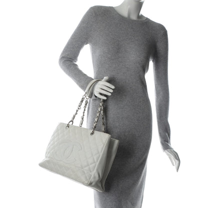 Chanel Caviar Quilted Grand Shopping Tote GST White 2 of 8