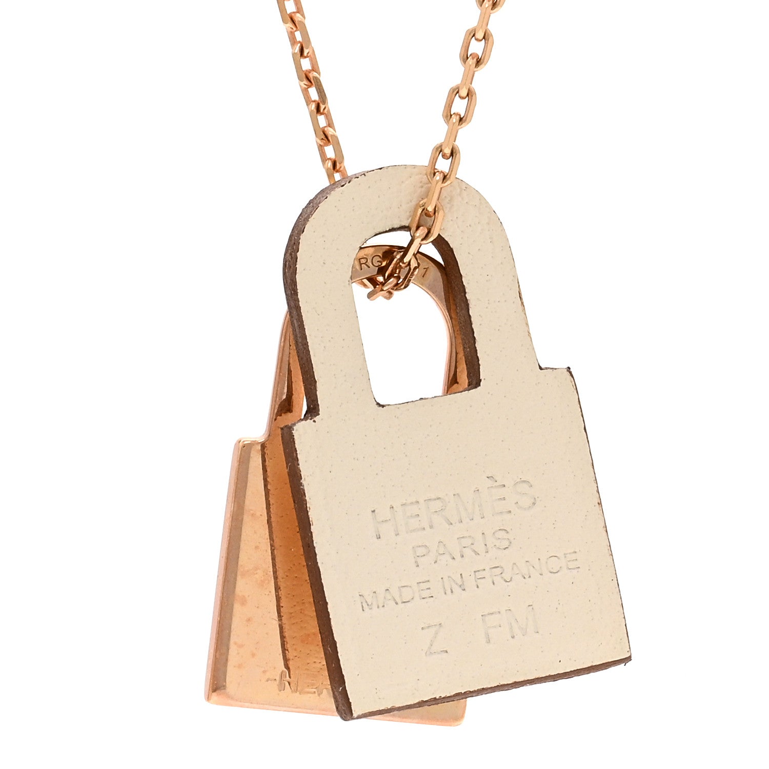 Hermes Swift Small O'Kelly Pendant Necklace White 5 of 6