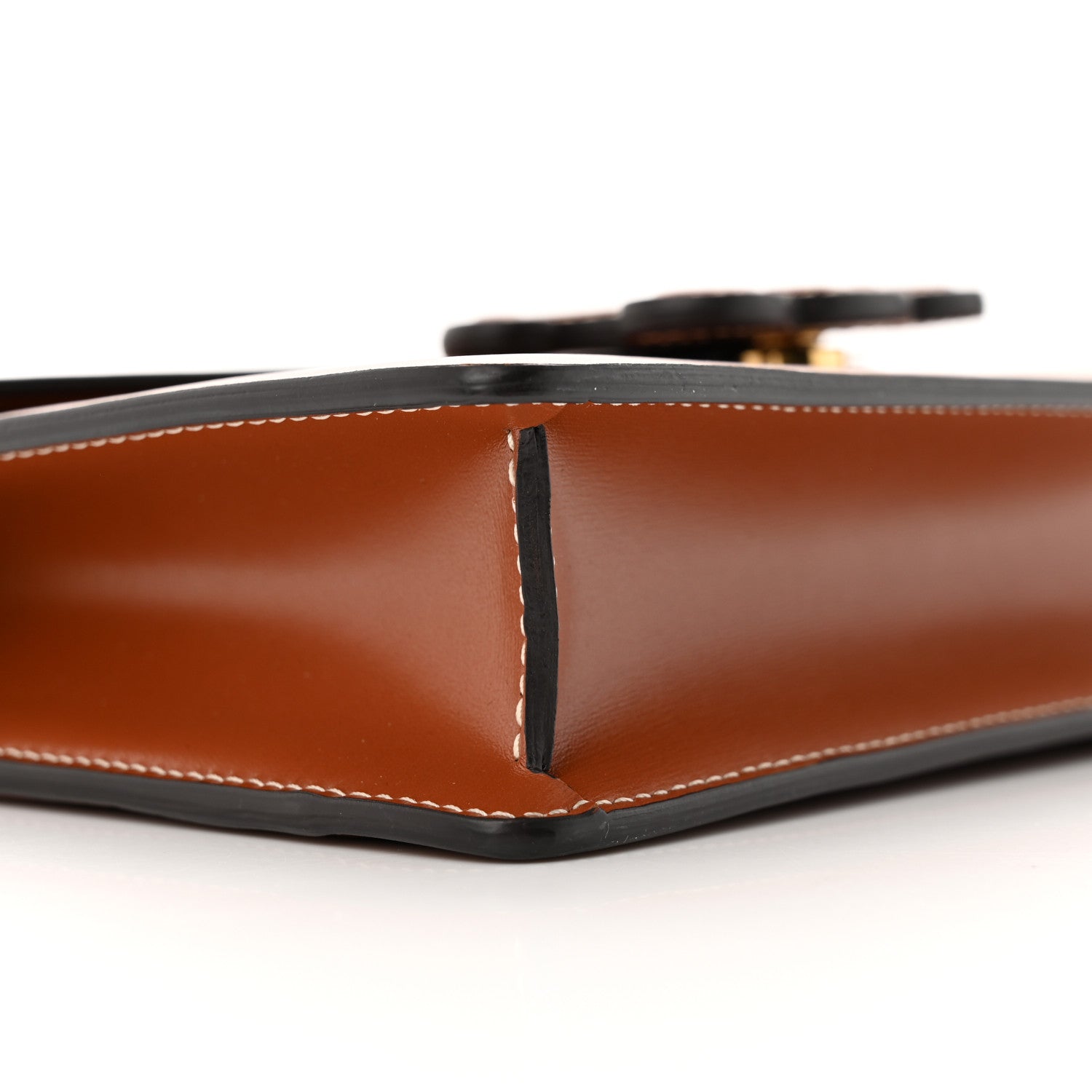 Celine Shiny Calfskin Cuir Triomphe Wallet on Chain Tan 9 of 12