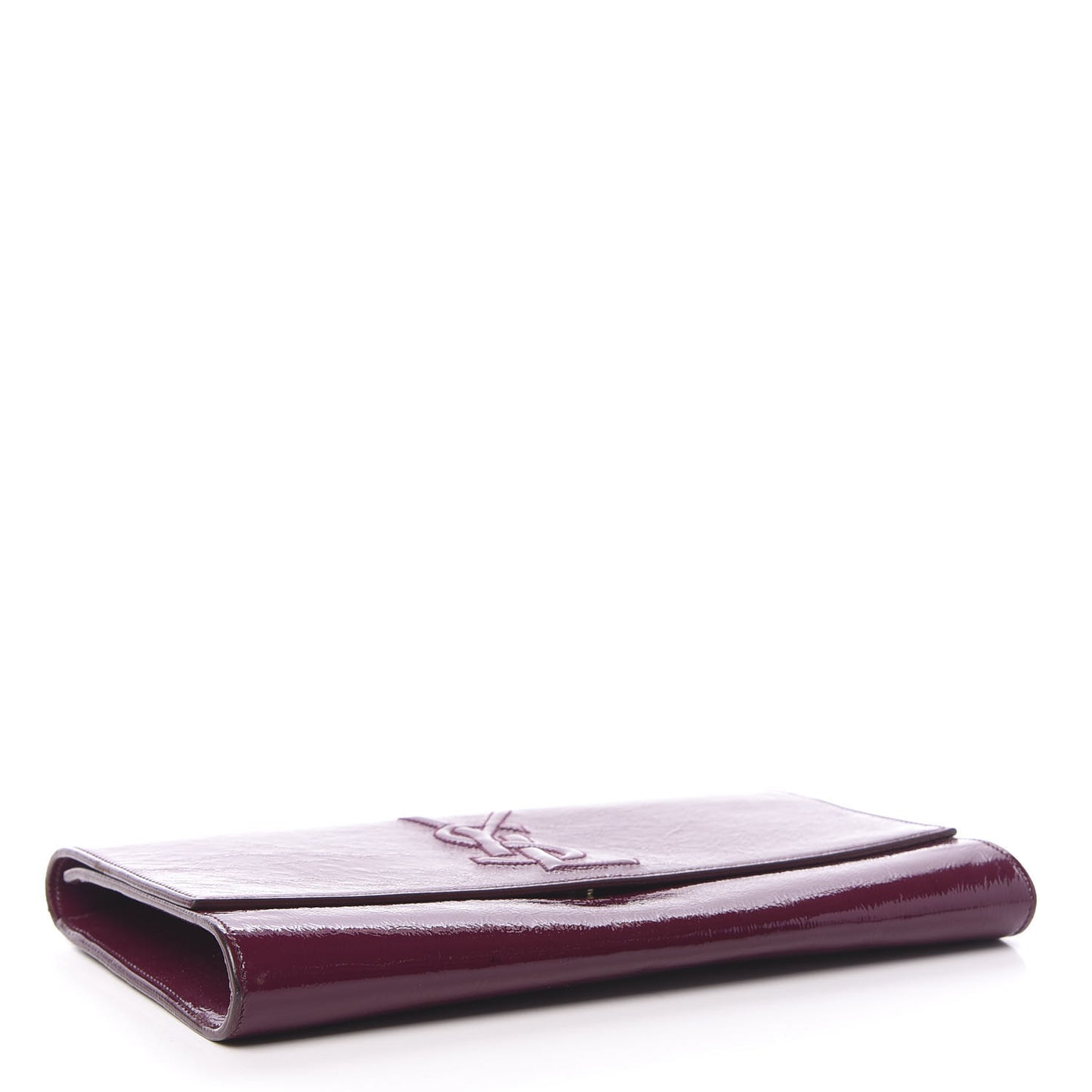 Textured Patent Monogram Large Belle De Jour Clutch Burgundy