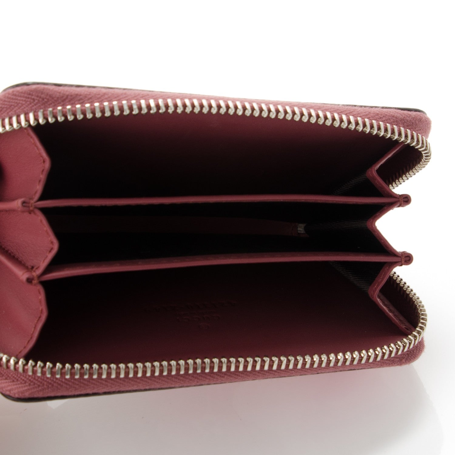 Gucci GG Supreme Monogram Blooms Zip Around Card Case Wallet Beige Multicolor Dry Rose 5 of 6