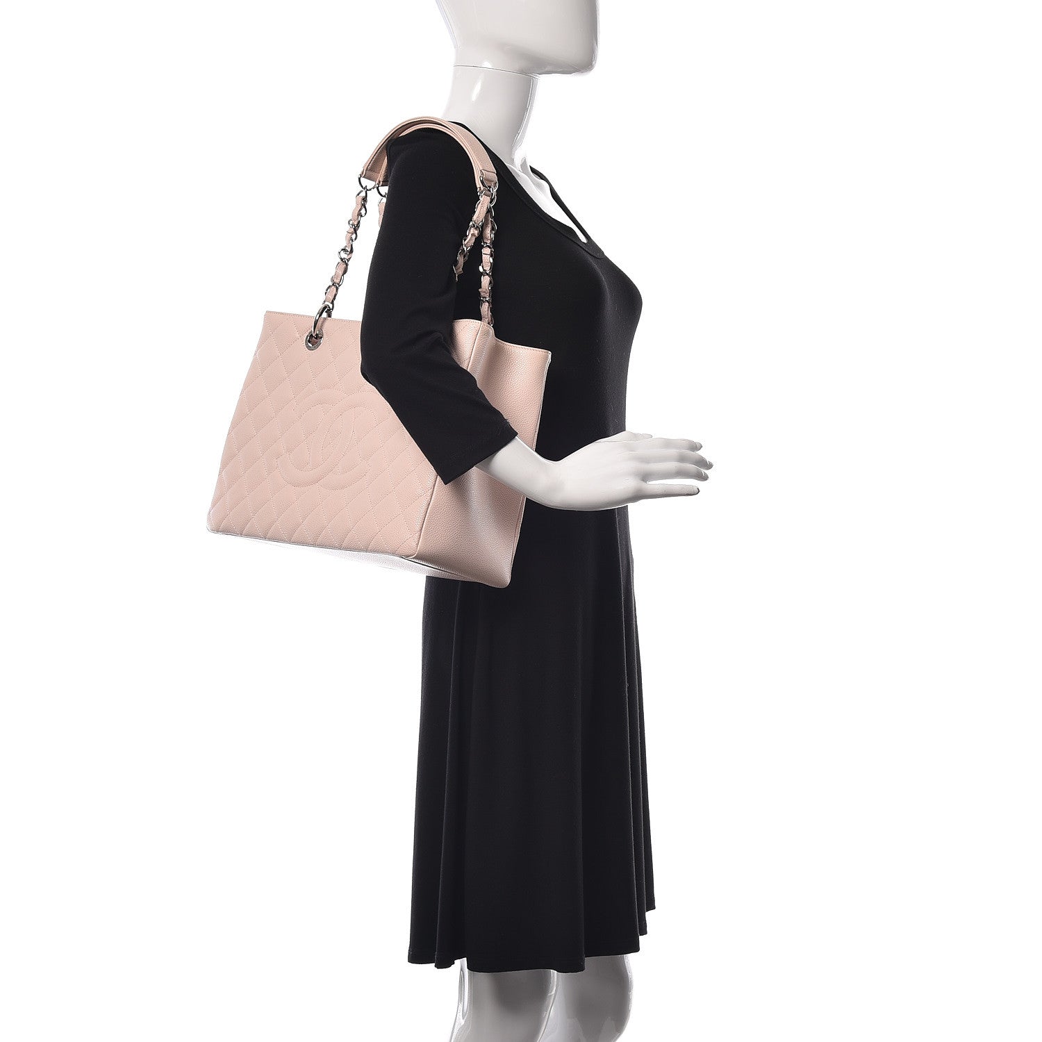 Chanel Caviar Quilted Grand Shopping Tote GST Light Pink 2 of 12