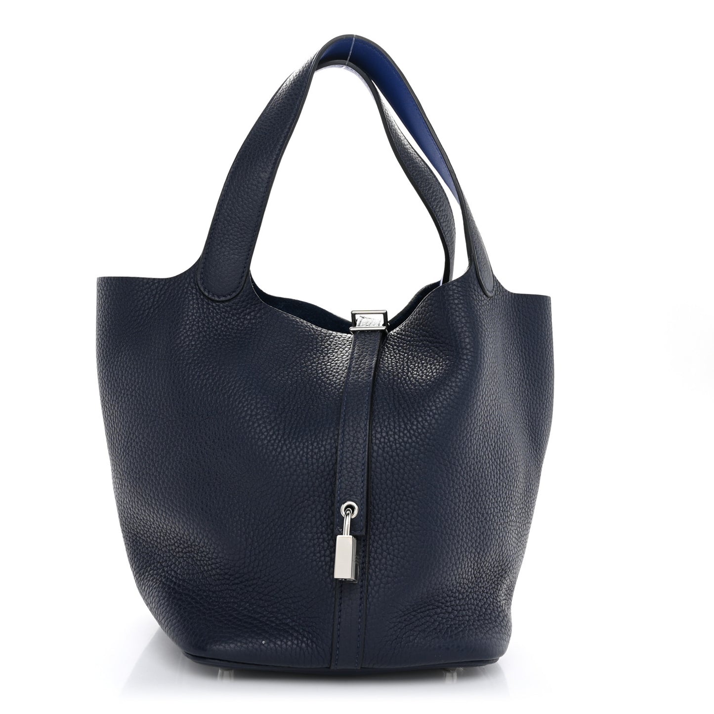 Taurillon Clemence Swift Eclat Picotin Lock 22 MM Bleu Nuit Bleu Electrique