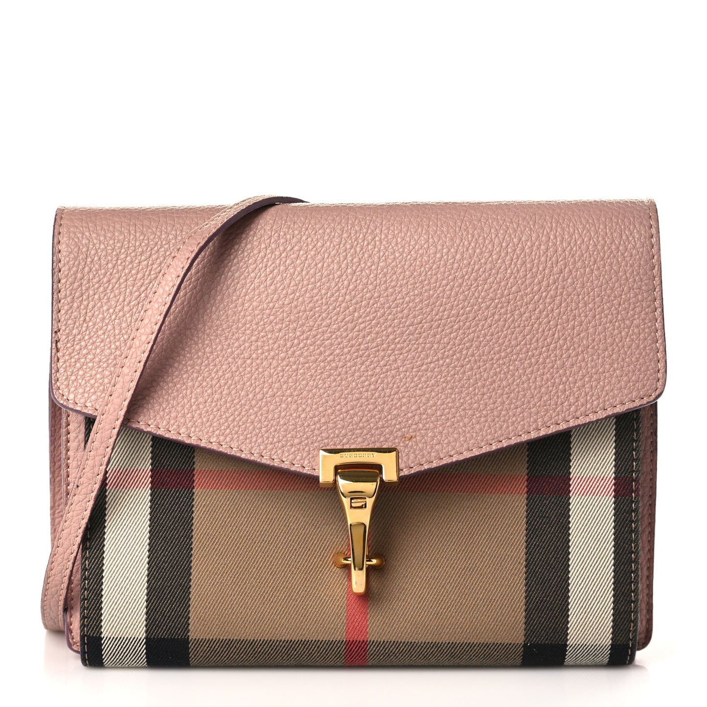 Derby Calfskin House Check Small Macken Crossbody Bag Pale Orchid