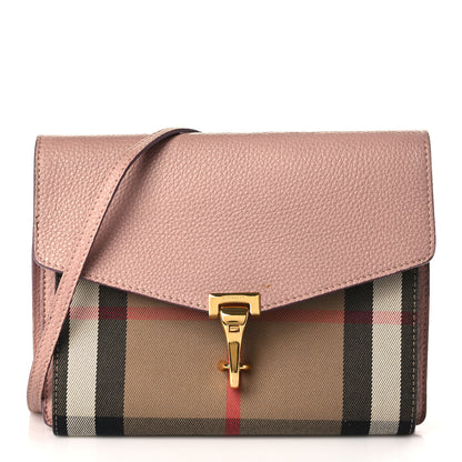 Burberry Derby Calfskin House Check Small Macken Crossbody Bag Pale Orchid 1 of 9