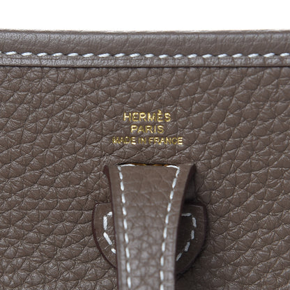 Hermes Taurillon Clemence Amazone Evelyne TPM Etoupe Bleu Indigo 6 of 11
