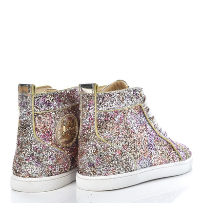 Christian Louboutin Bip Bip Glitter Womens Disco Ball Flat Sneakers 35.5 Rosette 4 of 9