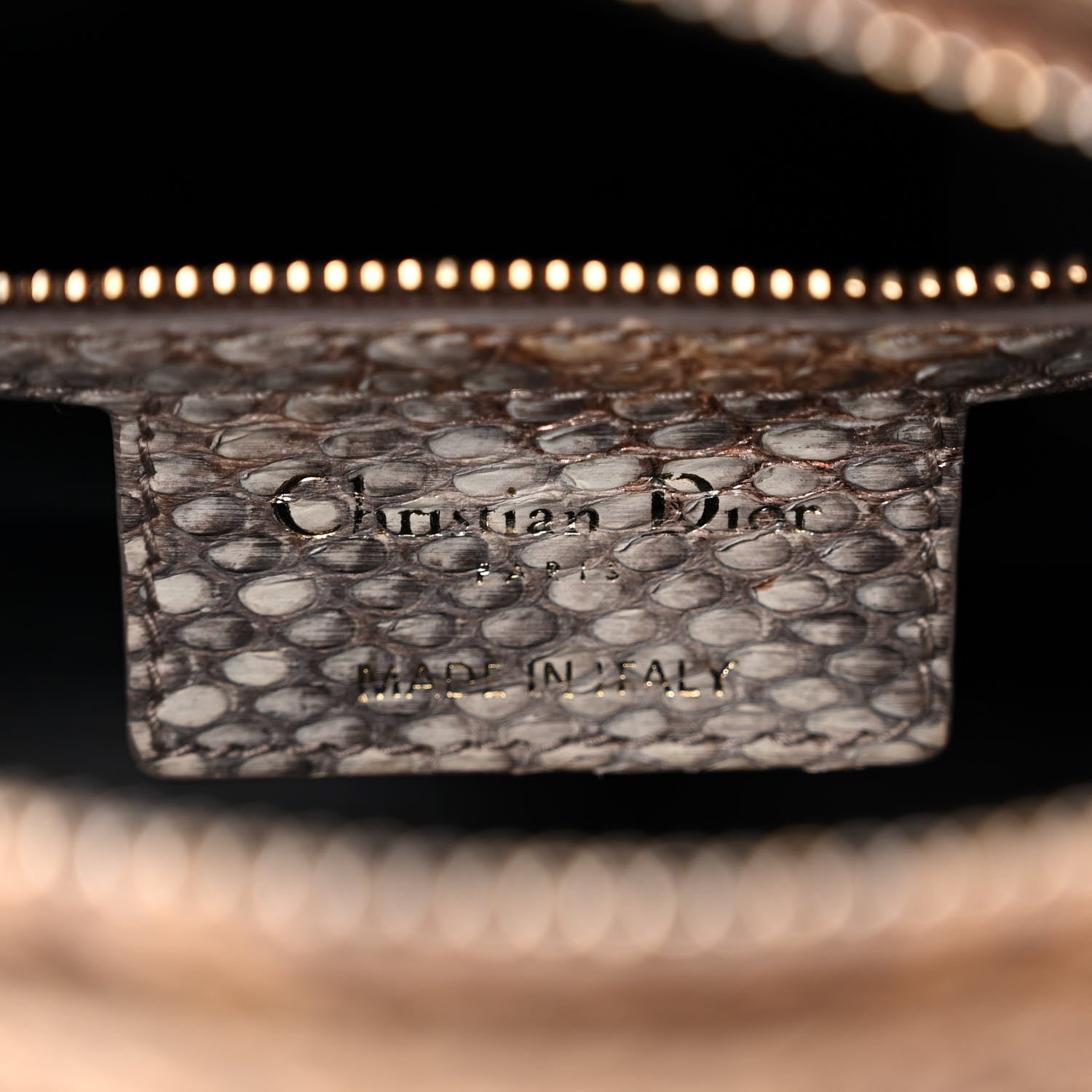 Christian Dior Metallic Snakeskin Medium Lady Dior Beige Gold 6 of 10