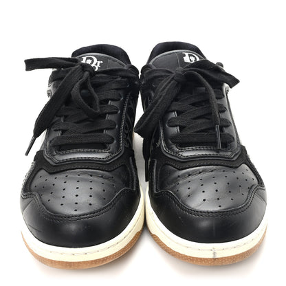 Christian Dior Smooth Calfskin Oblique Perforated Mens B27 Low Top Sneakers 39 Black Grey 3 of 10