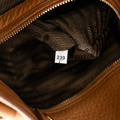 Prada Vitello Daino Side Zip Tote Cannella 7 of 12