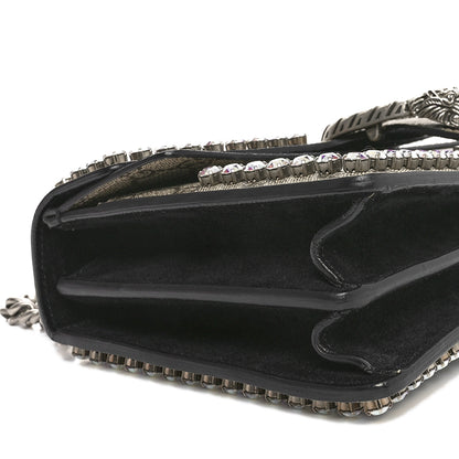 Gucci GG Supreme Monogram Crystal Small Dionysus Shoulder Bag Black 9 of 11