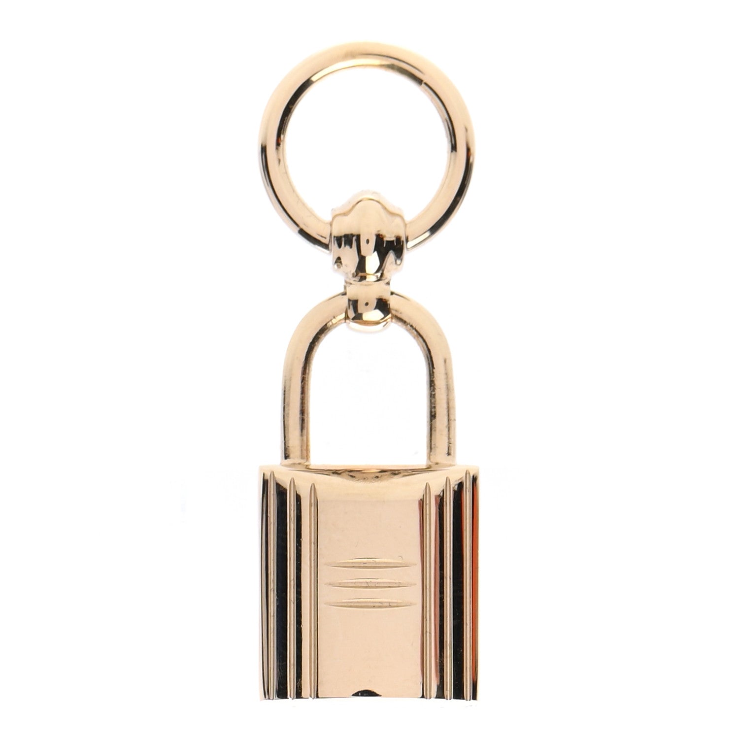 Hermes Permabrass Mini Loop Charms Cadenas Scarf Ring Gold 1 of 3