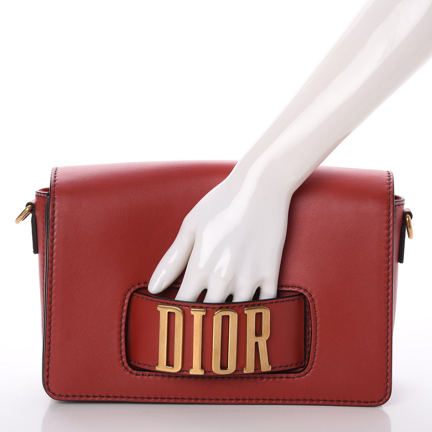 Smooth Calfskin Dio(r)evolution Flap Bag Red