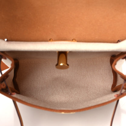 Hermes Military Toile Vache Hunter Herbag Zip Retourne 20 Ecru Beige Fauve 5 of 11