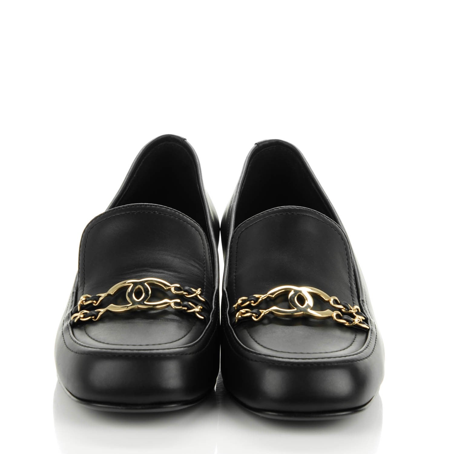 Chanel Calfskin CC Mocassin Loafers 40.5 Black 2 of 7