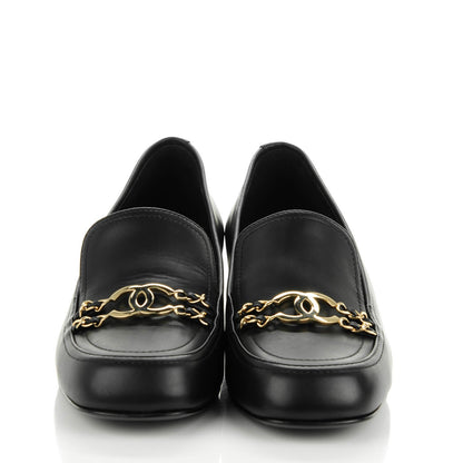 Chanel Calfskin CC Mocassin Loafers 40.5 Black 2 of 7