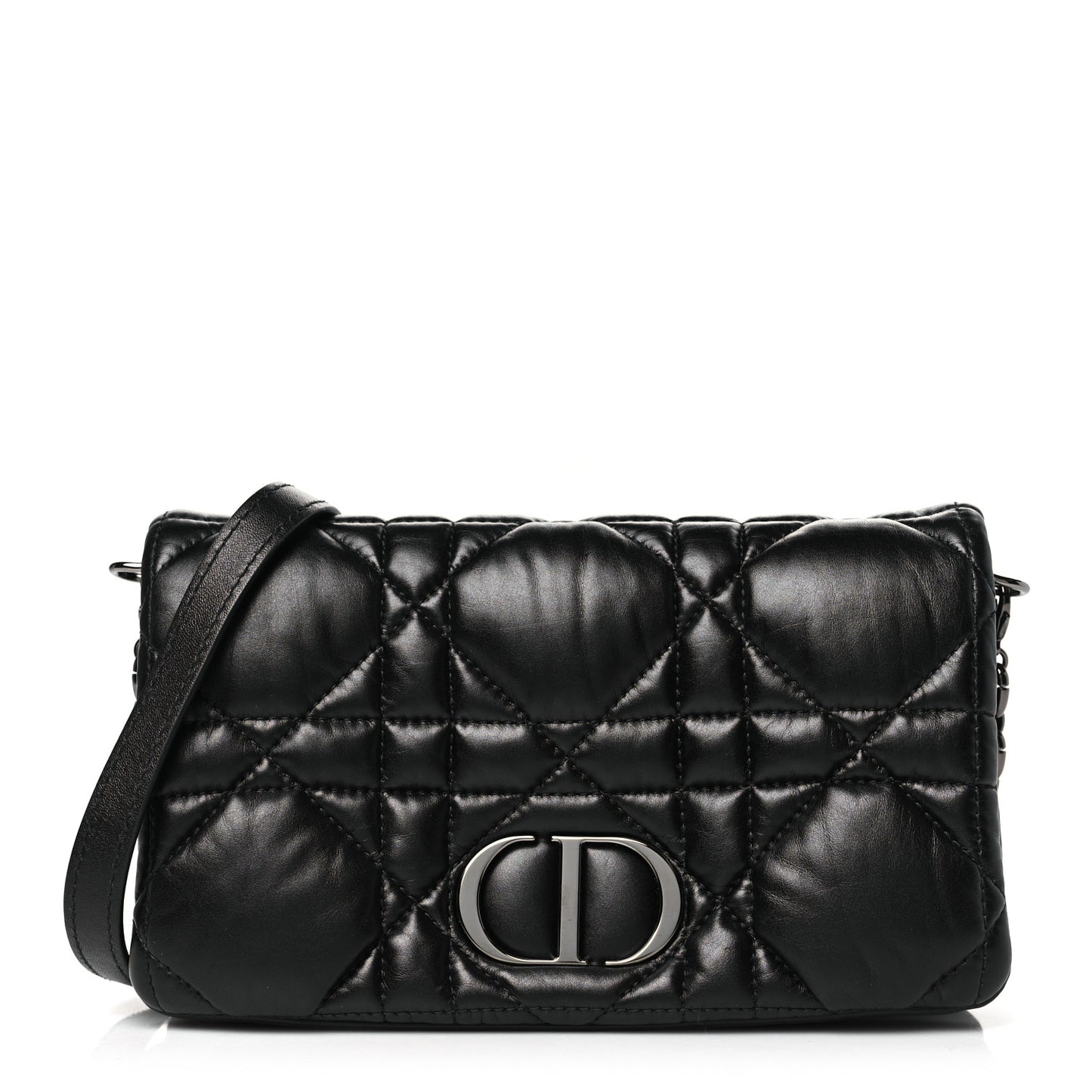 Calfskin Macrocannage Mini Caro Bag Black