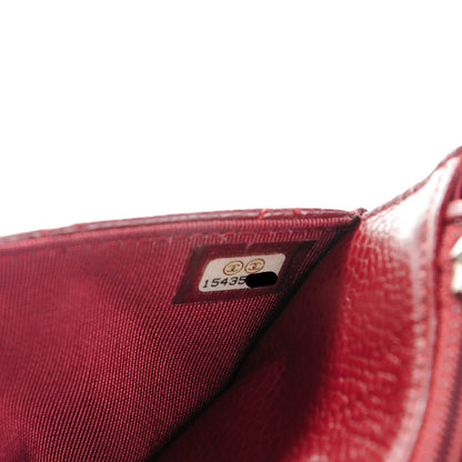 Chanel Caviar Quilted Wallet On Chain WOC Dark Red 8 of 8