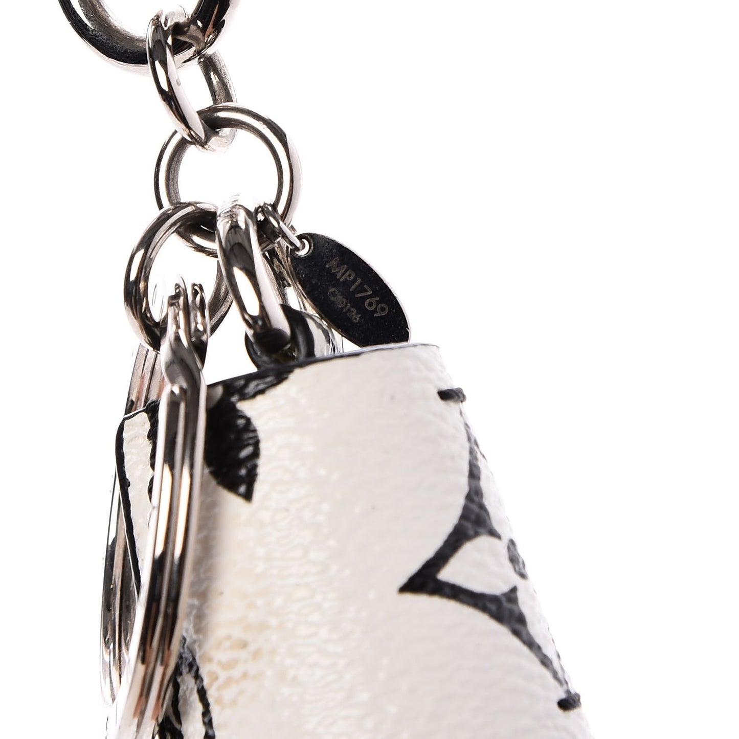 Monogram Tassel Bag Charm White