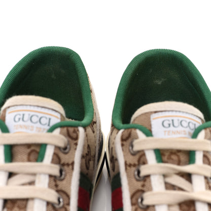 Gucci GG Monogram Web Womens 1977 Tennis Sneakers 39 Beige Ebony Mystic White 9 of 11