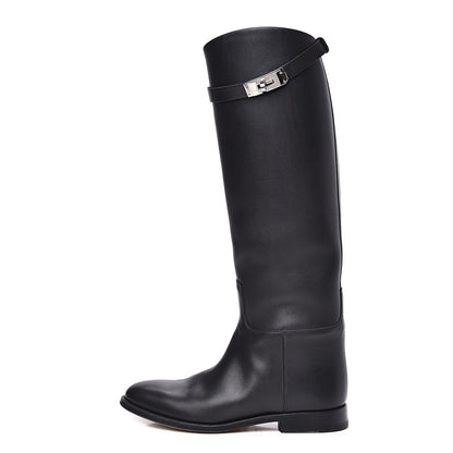 Hermes Box Kelly Jumping Boots 36.5 Black 1 of 11