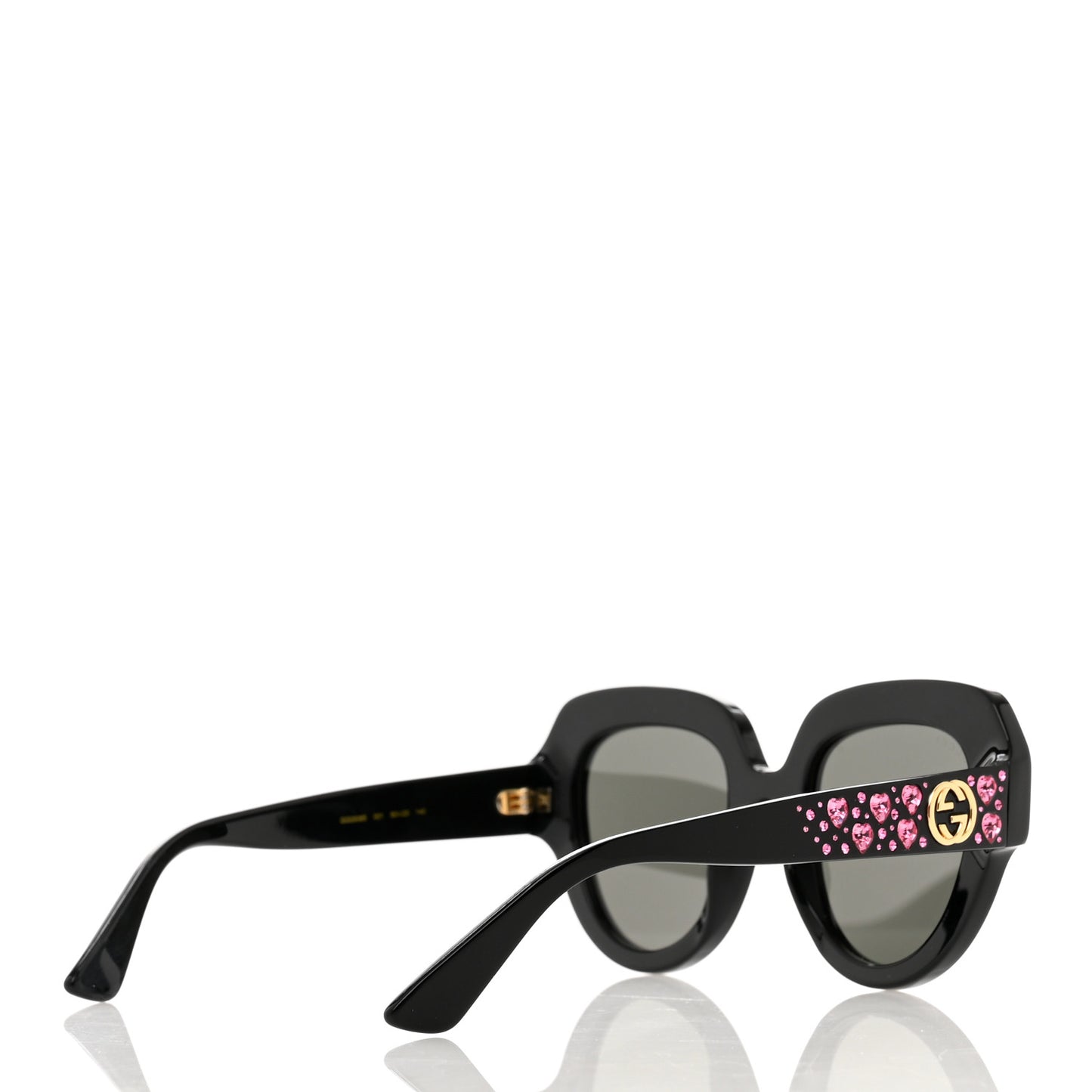 Crystal Heart Sunglasses GG0308S Black