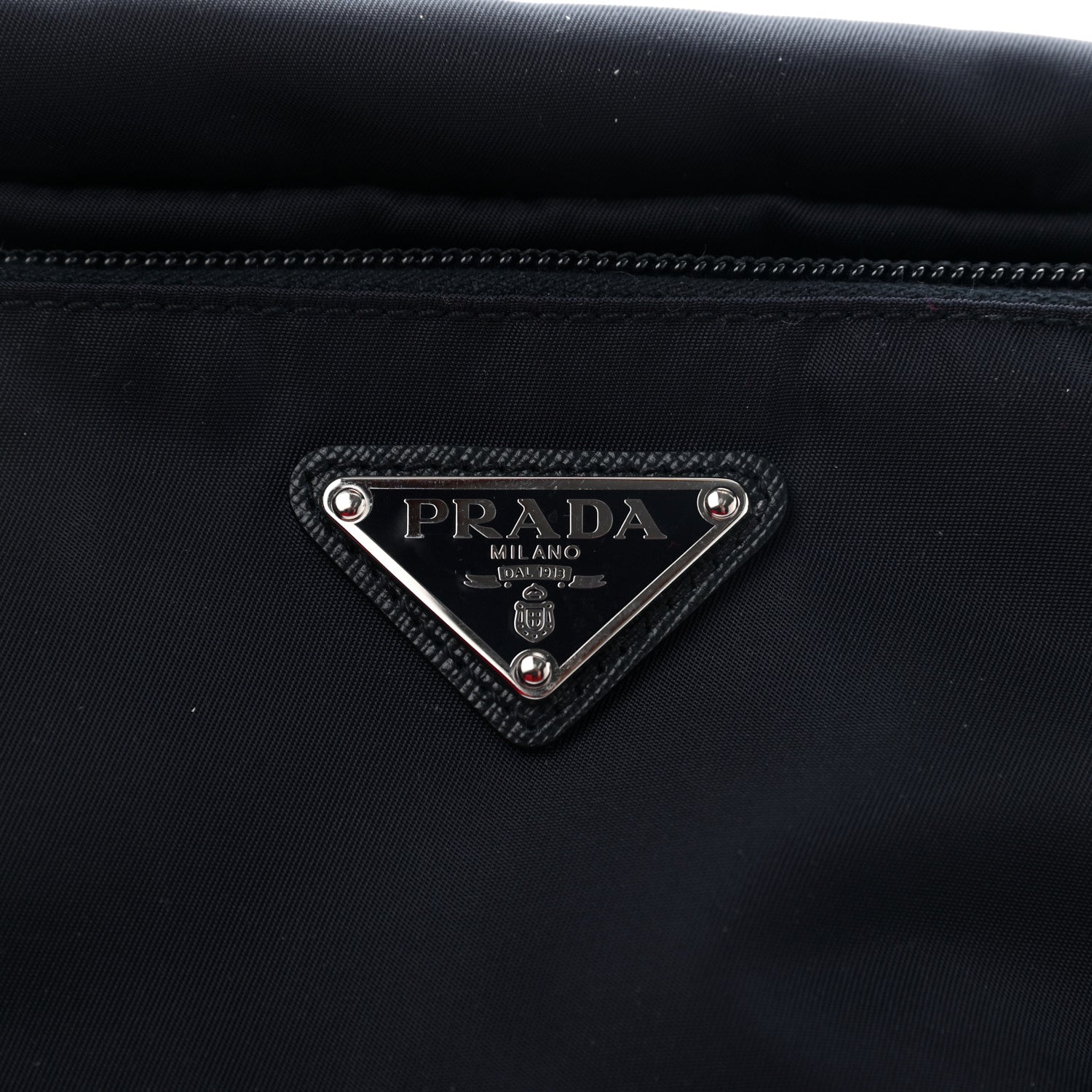 Prada Tessuto Nylon Saffiano Pouch Blue 9 of 10