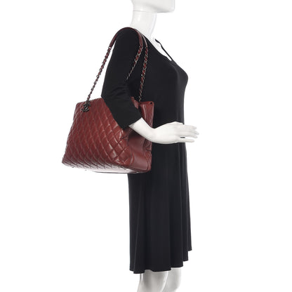 Chanel Caviar Quilted City Shopping Tote Dark Red 2 of 15