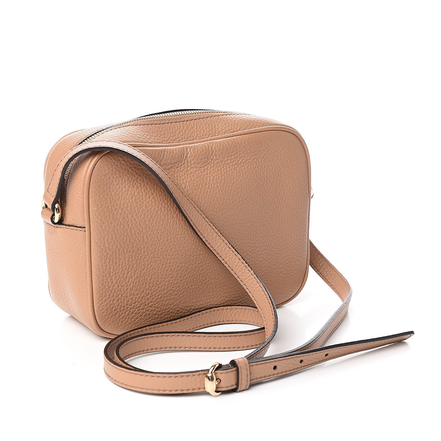 Pebbled Calfskin Small Soho Disco Bag Rose Beige