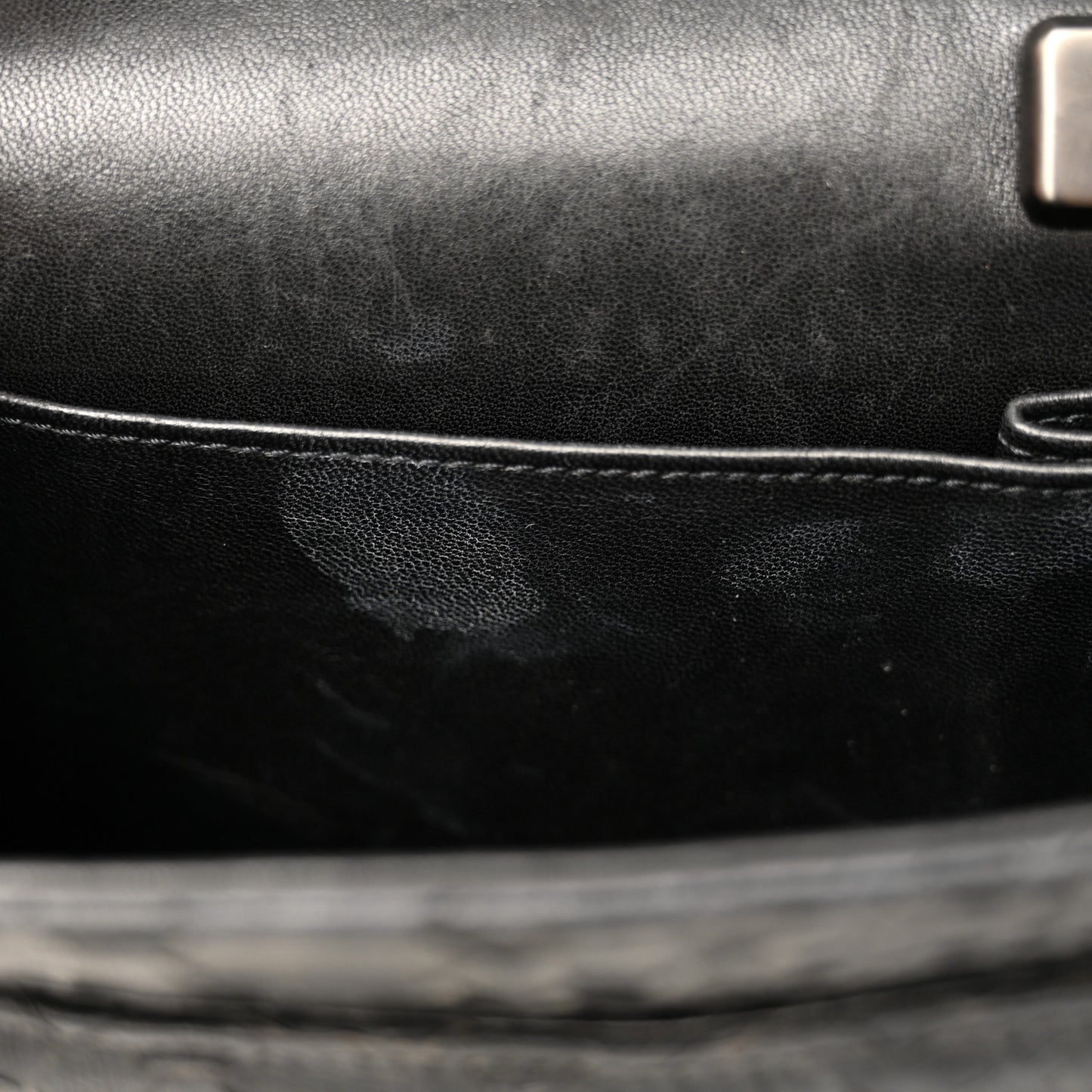 Snakeskin Jumbo Double Flap So Black