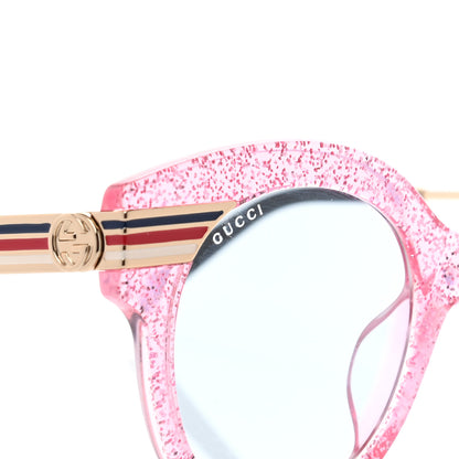 Gucci Acetate Round Frame Web Sunglasses GG0282SA Pink 7 of 7