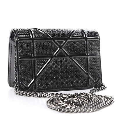 Christian Dior Metallic Patent Micro-Cannage Baby Diorama Flap Bag Graphite 3 of 8