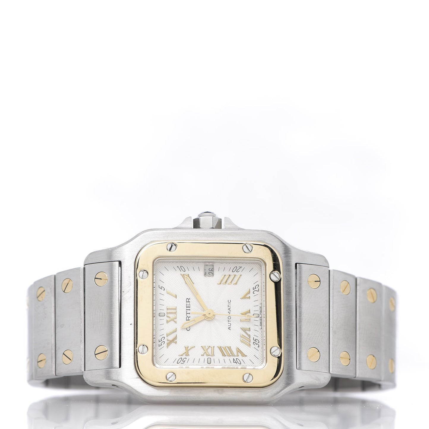 Stainless Steel 18K Yellow Gold 29mm Santos De Cartier Galbee Automatic Watch