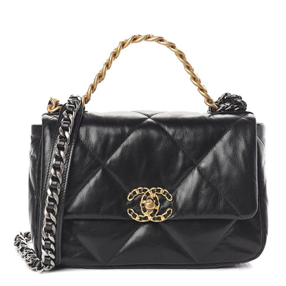 Chanel Lambskin Quilted Medium 19 Flap Black 1 of 11