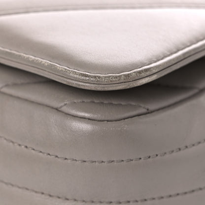 Chanel Calfskin Chevron Quilted Large Statement Flap Grey 9 of 21