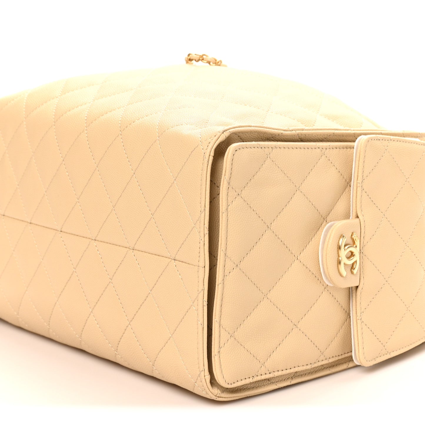 Caviar Quilted Medium Chanel 25 Handbag Beige