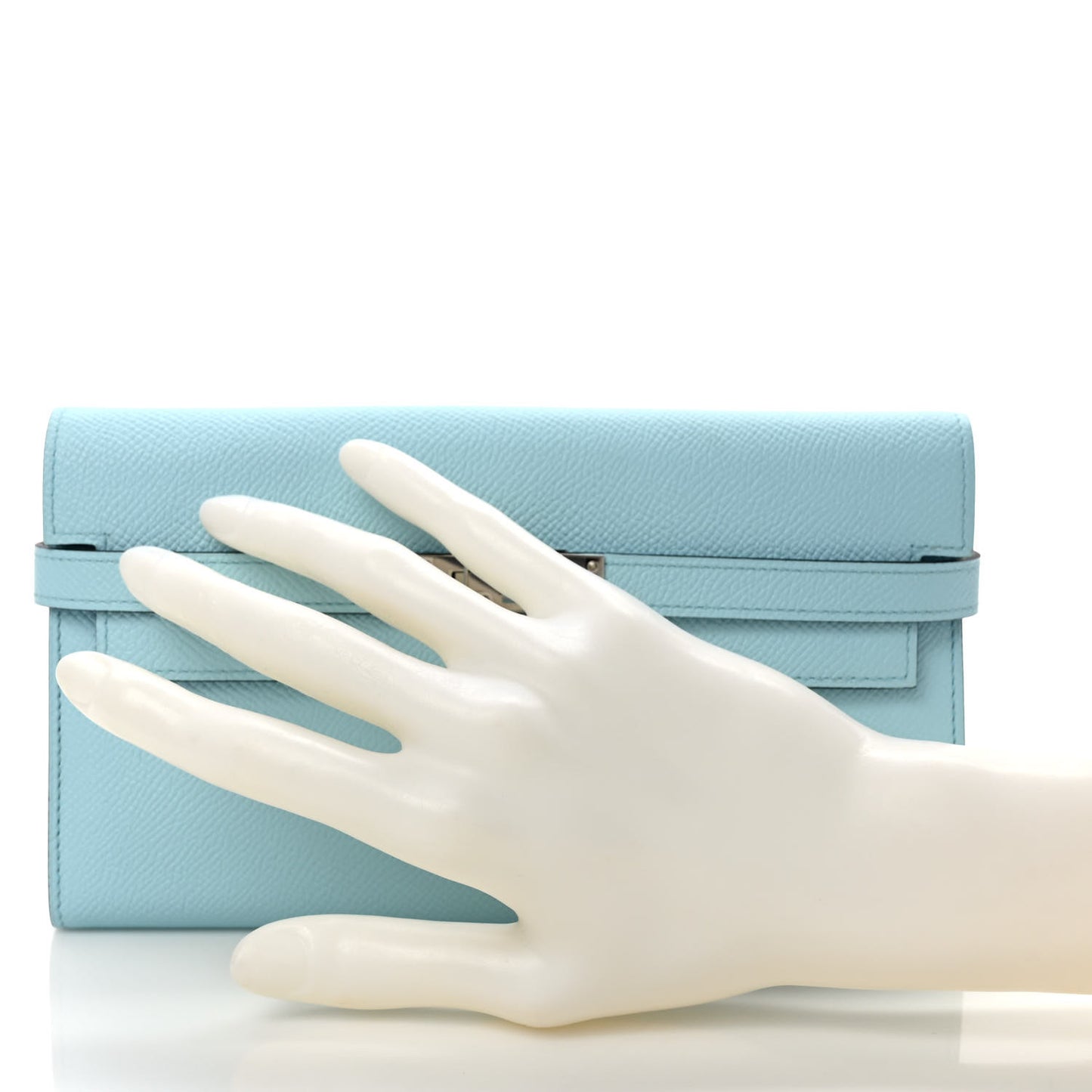 Epsom Kelly Longue Wallet Bleu Zephyr
