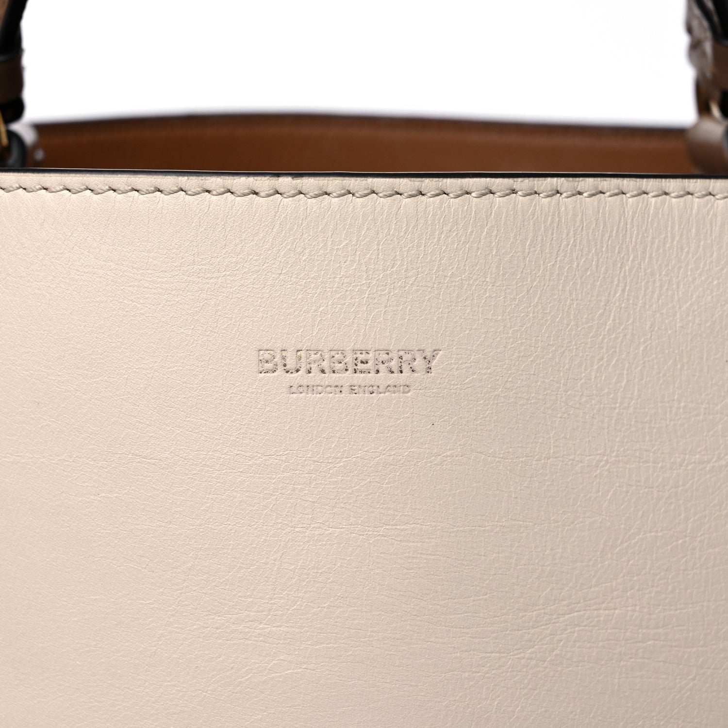 Burberry Calfskin Small Peggy Bucket Bag Cream 16 of 19