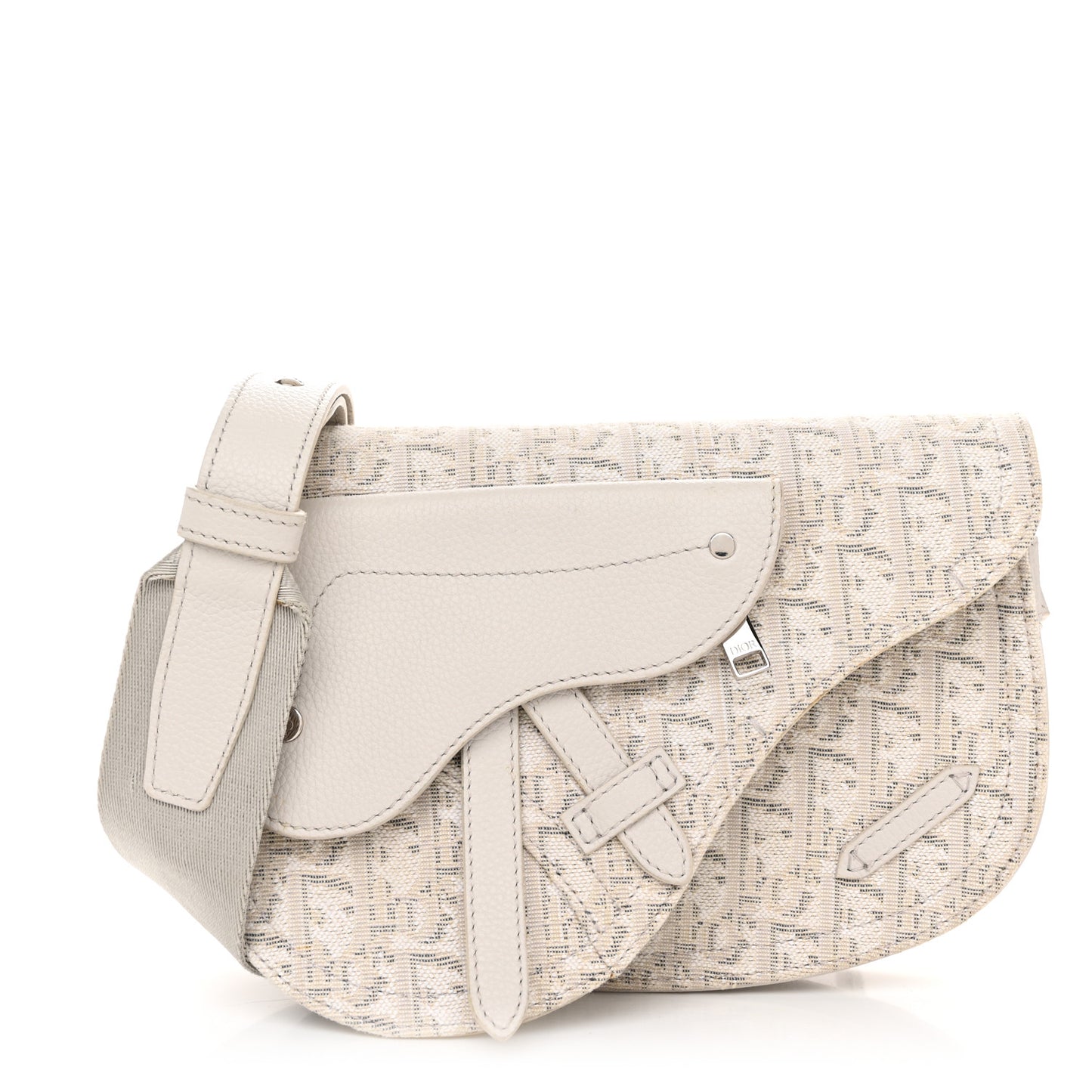 Oblique Saddle Messenger Pouch Beige