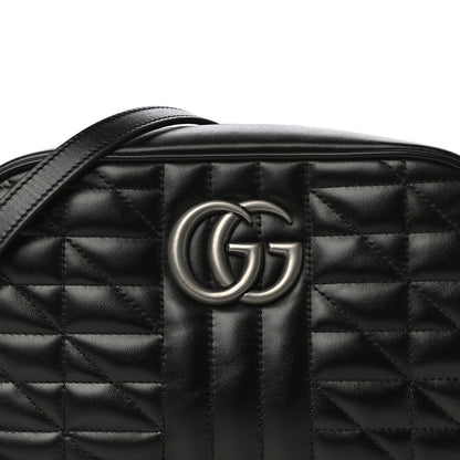 Gucci Calfskin Matelasse Aria Small GG Marmont Chain Shoulder Bag Black 9 of 13