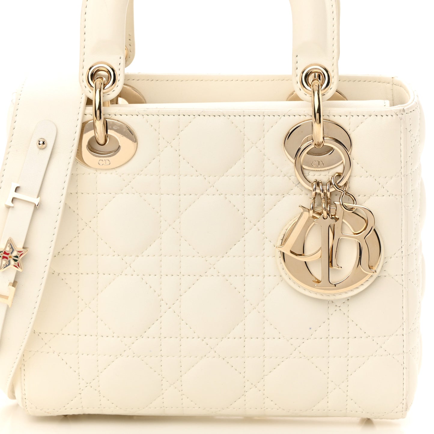 Lambskin Cannage Small My ABCDior Lady Dior White