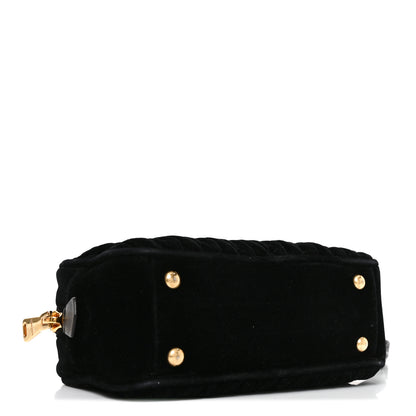 Miu Miu Velvet Matelasse Regular Arcadie Top Handle Bag Black 3 of 8