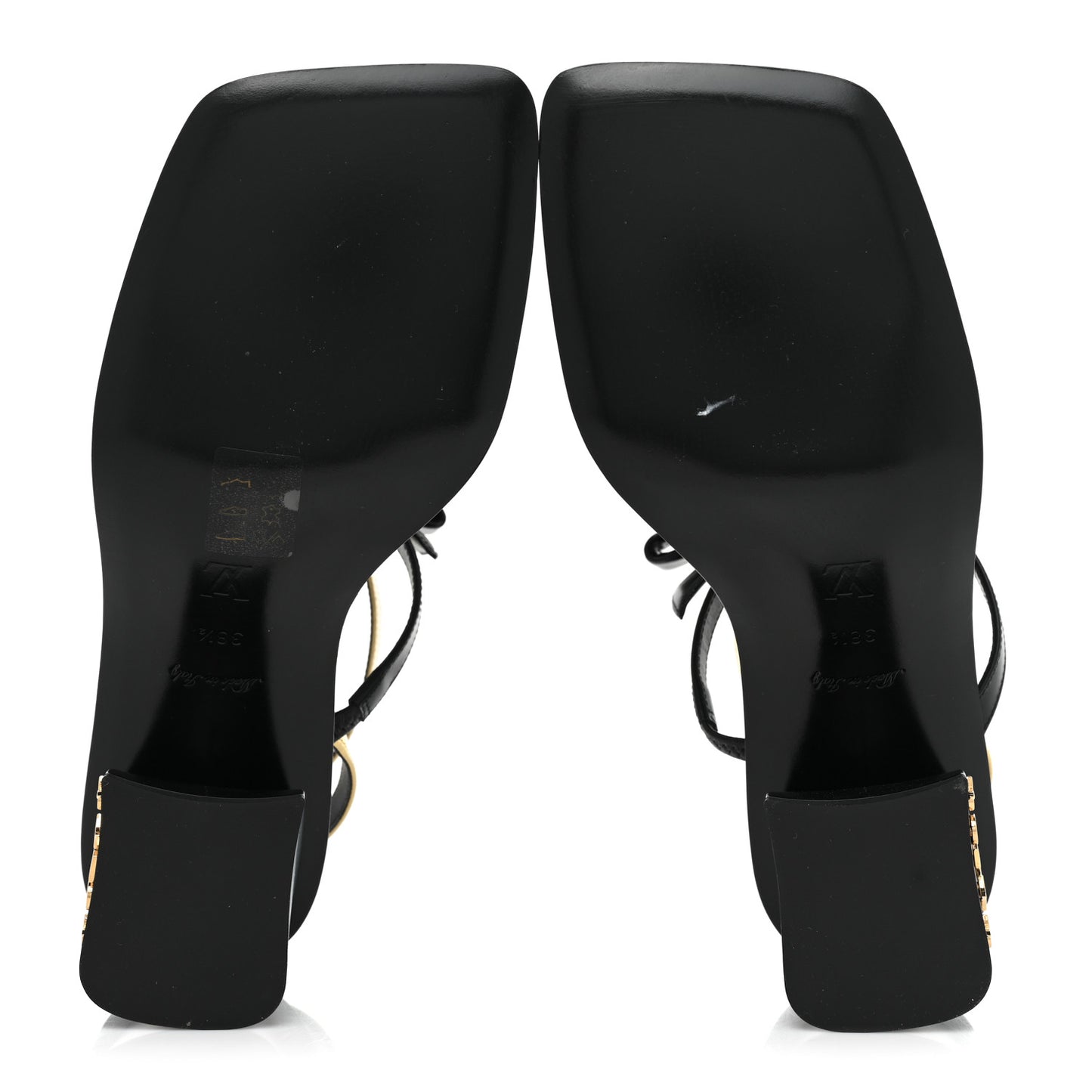 Metallic Calfskin Peplum Sandals 38.5 Gold